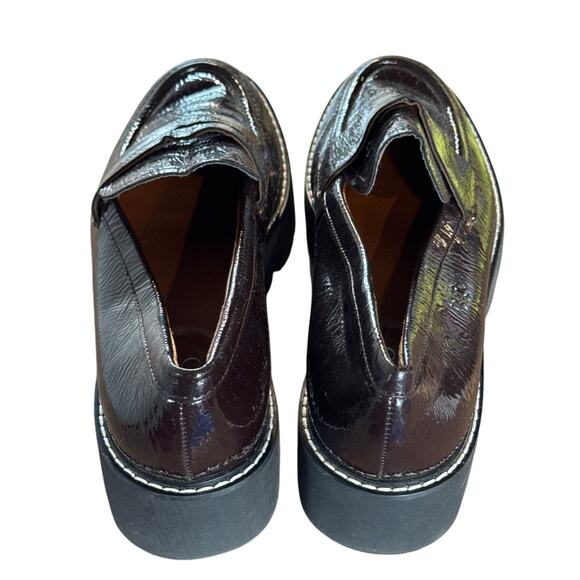 Just in 💫| Franco Sarto Balin Lug Sole Chunky Loafer Burgundy Crinkle 5M 7.5 - Picture 4 of 6